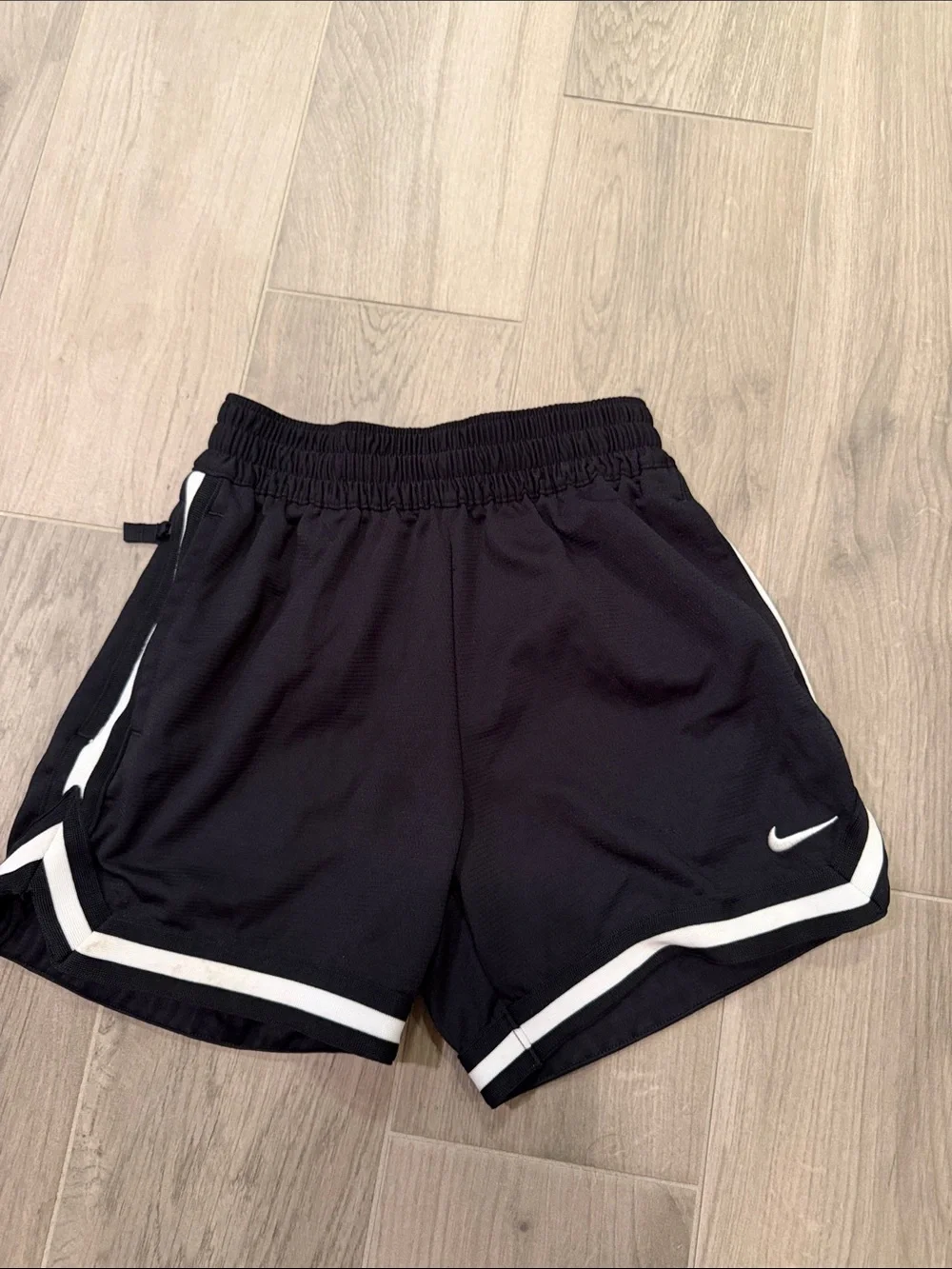 Nike Boys Black Athletic Shorts with White Trim Size S